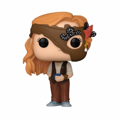 Figura de vinil Funko Pop com máscara castanha e cabelo loiro ondulado