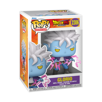 Funko POP Animation Glorio Dragon Ball Daima figura de vinil azul e branco na caixa