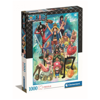 Caixa de quebra-cabeças 1000 peças One Piece Clementoni com personagens da série