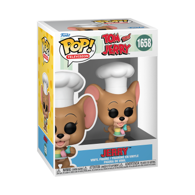 Figura Pop! Television Jerry Tom and Jerry com chapéu de cozinheiro em embalagem