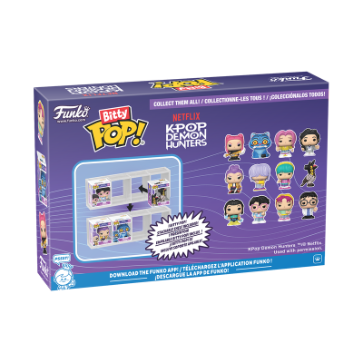Embalaem Funko Bitty Pop! K-Pop Demon Hunters Netflix roxa com miniaturas