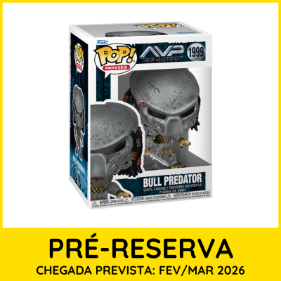 Funko Pop! Movies figura vinil Bull Predator na caixa com janela transparente