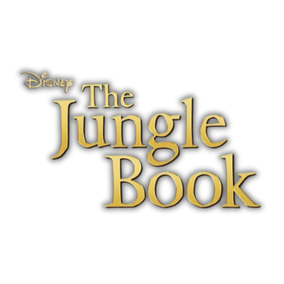 Logótipo dourado de The Jungle Book da Disney em fundo branco