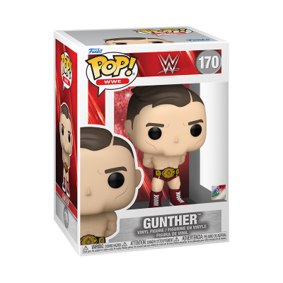 Boneco Funko Pop WWE Gunther na embalagem com janela
