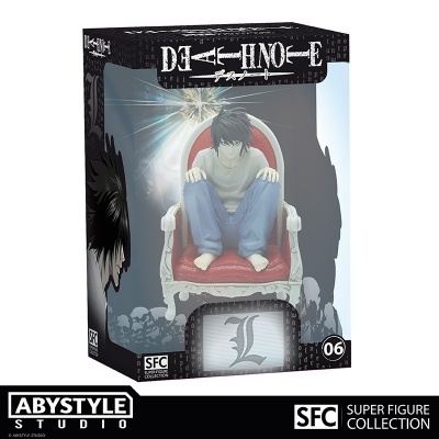 Figura colecionável L Death Note em caixa preta transparente