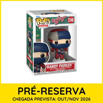 Figura Funko Pop Randy Parker com roupa de inverno na caixa