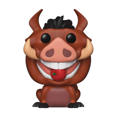 Figura Funko Pop do personagem Pumbaa de O Rei Leão em vinil colorido.