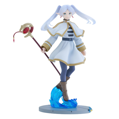 Figura colecionável de personagem feminina com cabelos brancos e vestido branco
