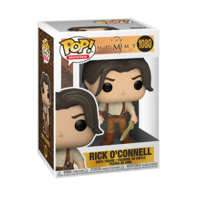 Figura Funko Pop vinil Rick O'Connell da série The Mummy na embalagem