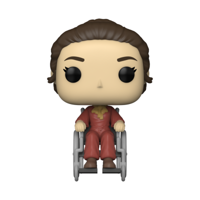 Funko Pop de personagem feminina sentada numa cadeira de rodas