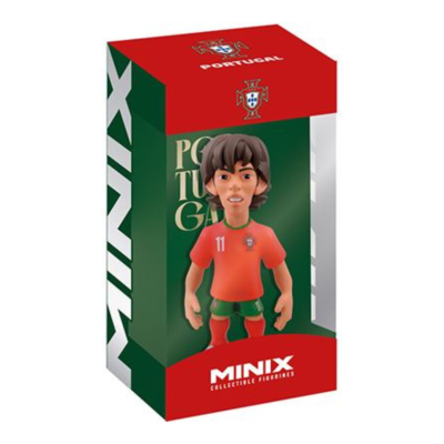 Boneco colecionável de jogador de futebol de Portugal em caixa