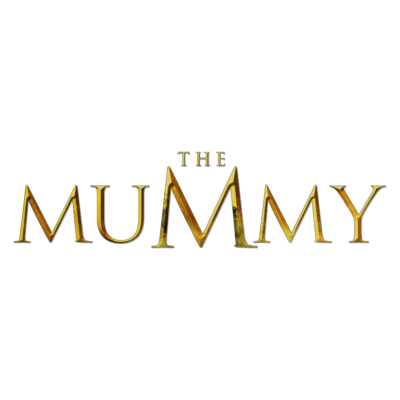 Logótipo THE MUMMY em letras douradas