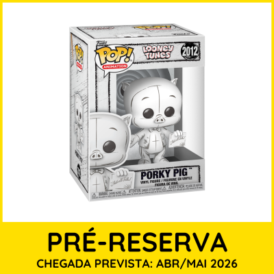 Boneco de vinil Funko Pop! Porky Pig Looney Tunes com texto pré-reserva abril/maio 2026