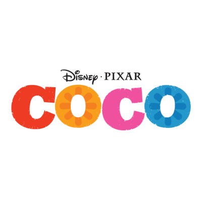 Logotipo colorido do filme Disney Pixar Coco