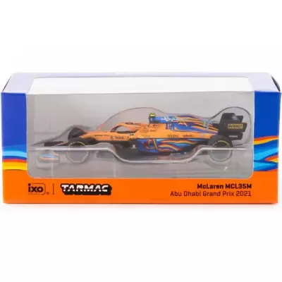 Miniatura do carro McLaren MCL35M em caixa transparente