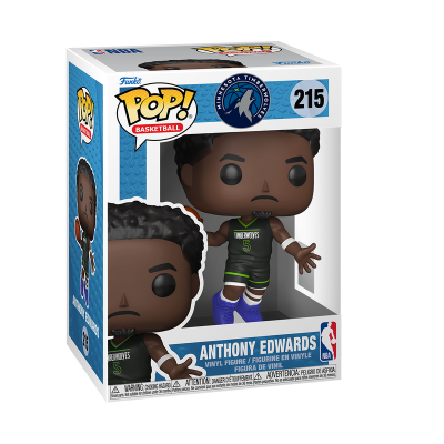 Figura Funko Pop! de vinil do jogador de basquetebol Anthony Edwards com uniforme Minnesota Timberwolves