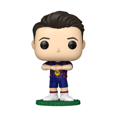 Figura Pop Funko de jogador de futebol FC Barcelona em suporte verde