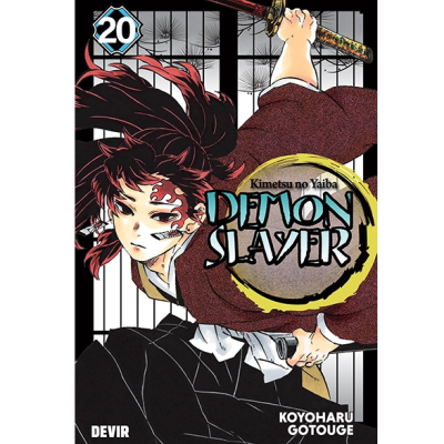 Capa do manga Demon Slayer volume 20 com personagem a segurar uma katana