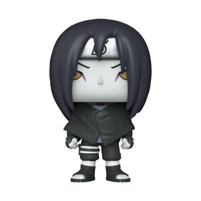Figurina Funko Pop de personagem com cabelo preto longo e roupa preta