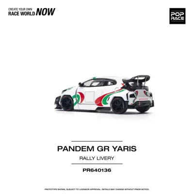 Miniatura de carro Pandem GR Yaris com decoração de rali