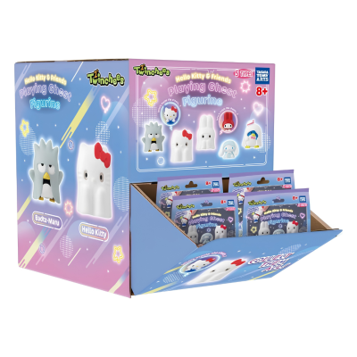 Expositor de figuras colecionáveis Hello Kitty & Friends Playing Ghost figurine com pacotes selados