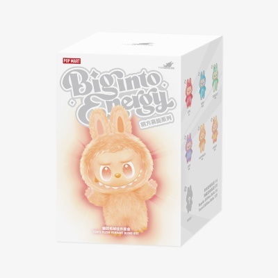 Embalagem de boneco colecionável Bignito Synergy com personagem de pelúcia de orelhas de coelho cor de pêssego