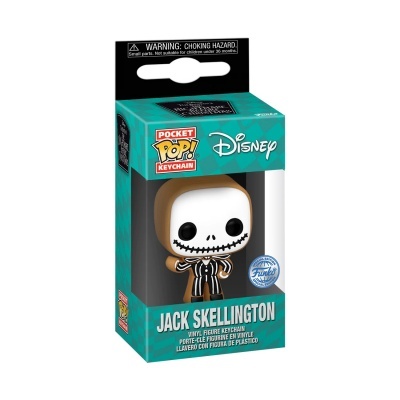 Porta-chaves Jack Skellington Disney em embalagem verde-azulada