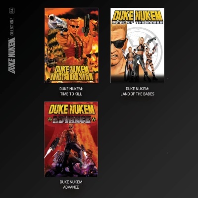 Capas de jogos Duke Nukem Collection 2 em fundo preto