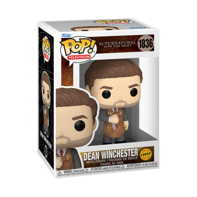 Figura Funko Pop Dean Winchester da série Supernatural em embalagem branca