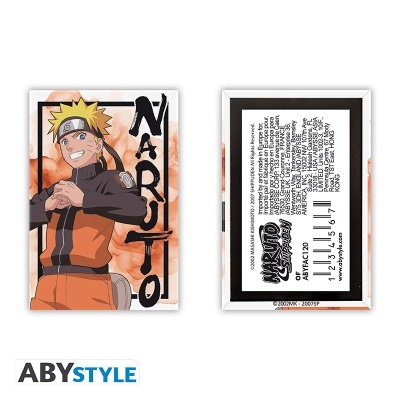 Quadro decorativo do anime Naruto com fundo laranja e texto NARUTO