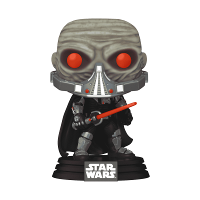 Figura Funko Pop Darth Vader Star Wars com olhos vermelhos e sabre vermelho