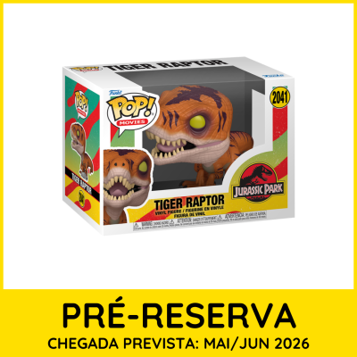 Funko Pop! Tiger Raptor de Jurassic Park em caixa