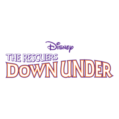 Logotipo Disney THE RESCUERS DOWN UNDER em fundo branco