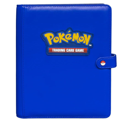 Estojo azul para cartas Pokémon com logótipo e fecho com Pokébola