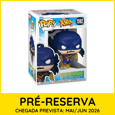 Boneco Funko Pop! Wolverine (Wasteland) do X-Men 97 em caixa com texto, fundo branco.