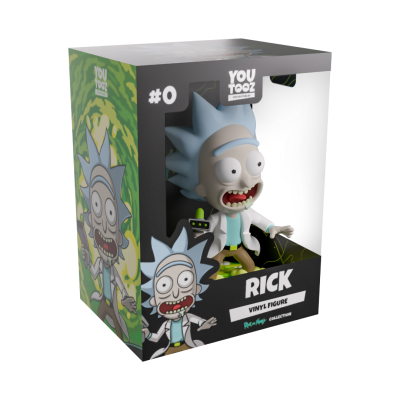 Figura de vinil Rick da série Rick and Morty na embalagem Youtooz