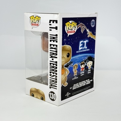Caixa Funko Pop! filme E.T. O Extra-Terrestre nº130 com figuras e texto