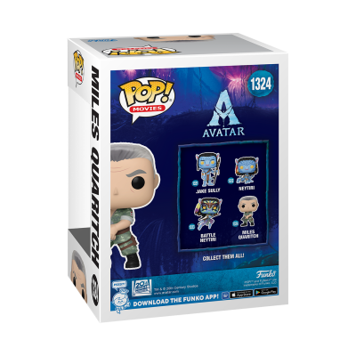 Caixa Funko Pop do personagem Miles Quaritch do filme Avatar, número 1324