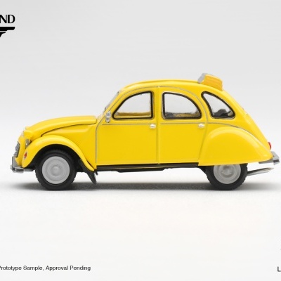 Miniatura de carro clássico amarelo Citroën 2CV