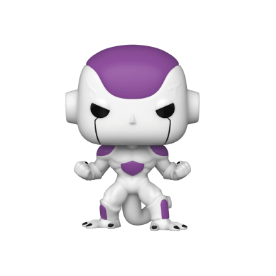 Figura Funko Pop do personagem Frieza da série Dragon Ball com corpo branco e detalhes em roxo