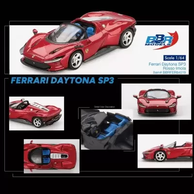Miniatura Ferrari Daytona SP3 vermelho escala 1/64