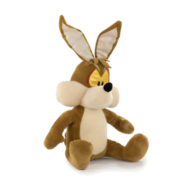 Pelúcia do Pernalonga castanha e creme com olhos amarelos sentada