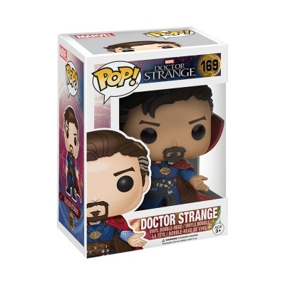 Figura POP! de Doctor Strange em vinil dentro de caixa