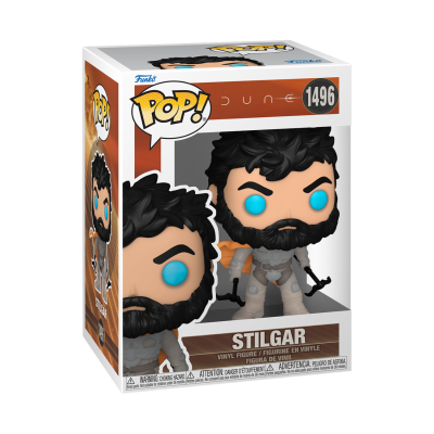 Figura Funko Pop Stilgar da série Dune, dentro da caixa.