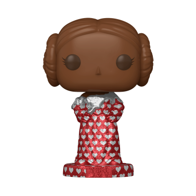 Boneco Funko Pop vestido vermelho com corações brancos