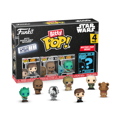 Caixa Funko Bitty Pop! Star Wars com 4 bonecos colecionáveis em plástico colorido