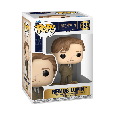Boneco vinyl Funko Pop! Remus Lupin da série Harry Potter na caixa