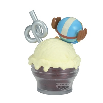 Miniatura de gelado com personagem azul e chave de corda prateada