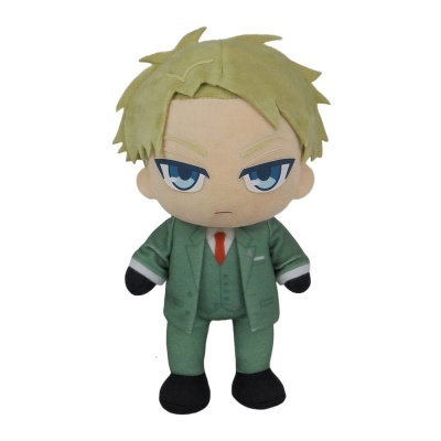 Boneco de pelúcia com fato verde e gravata laranja