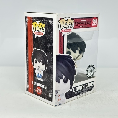 Caixa Funko Pop vinil L (With Cake) da série Death Note número 219